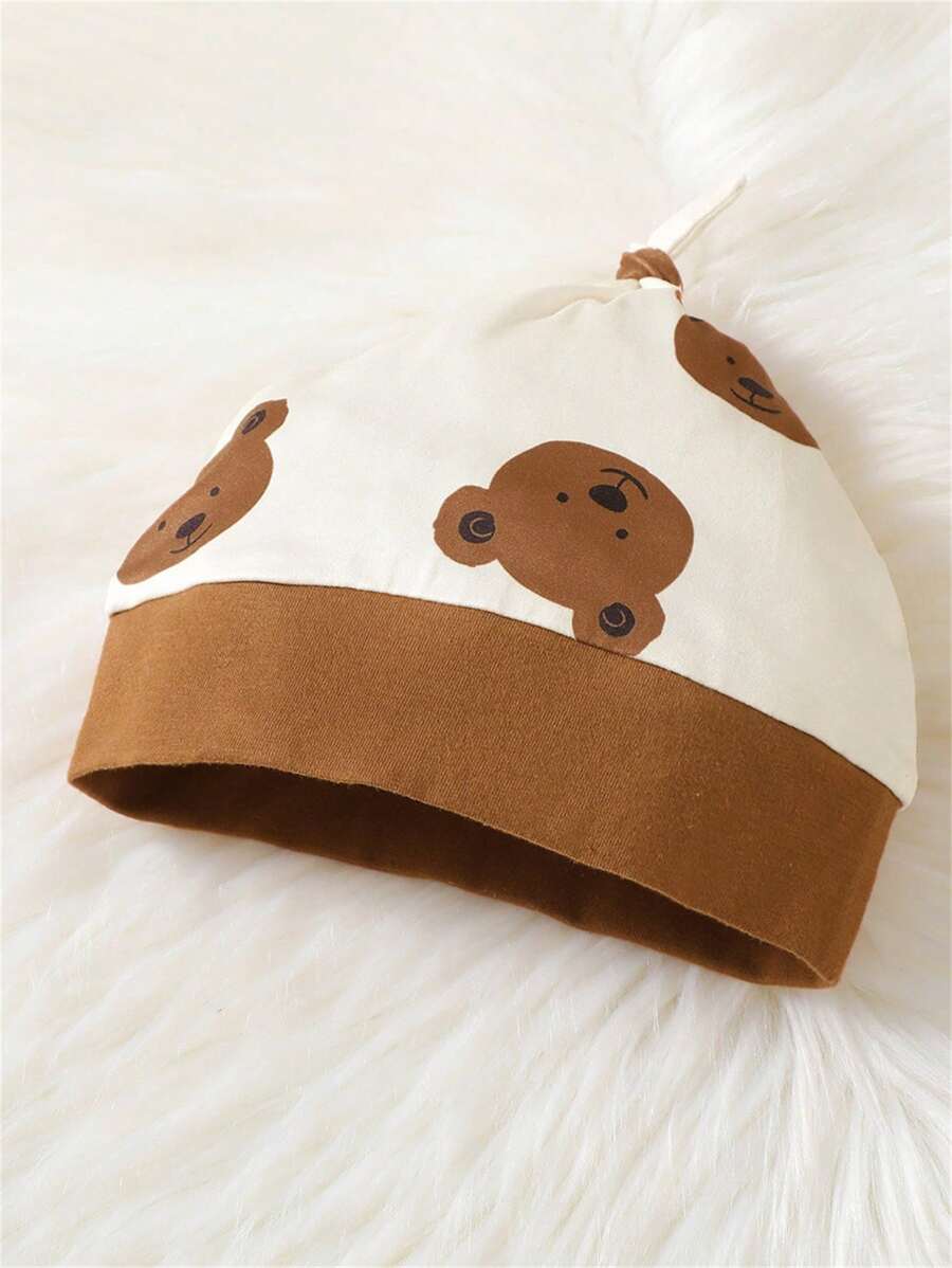 Macacão de Bebê Menino com Estampa de Urso, Gola Redonda, Fechamento Frontal por Pressão, Ajuste Justo