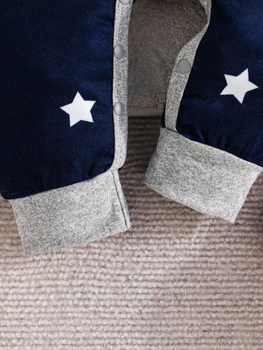 Conjunto 3 Peças para Bebê Menino – Macacão e Calça Listrados e Estampados de Estrela, Casual e Confortável