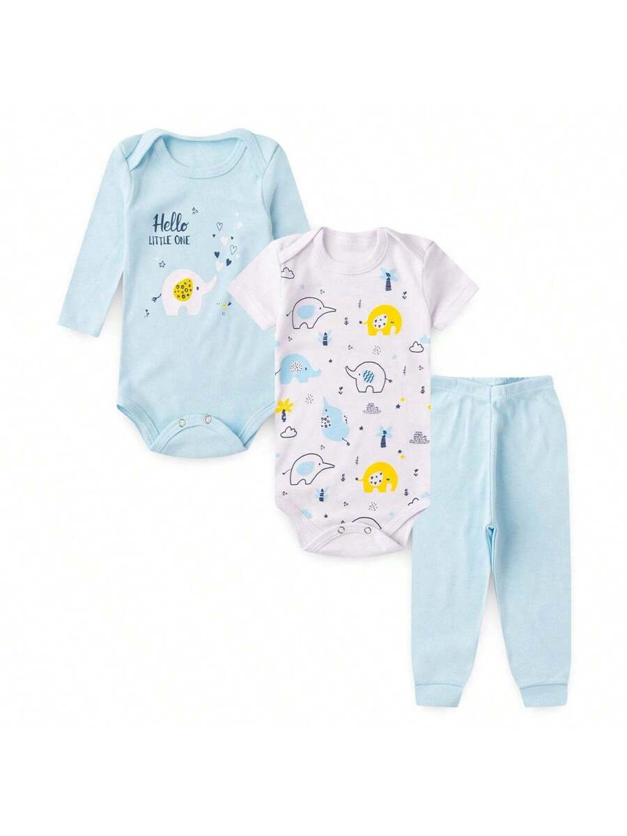 Kit 18 Peças Bebê Menino – Body Manga Longa e Curta + Mijão 100% Algodão