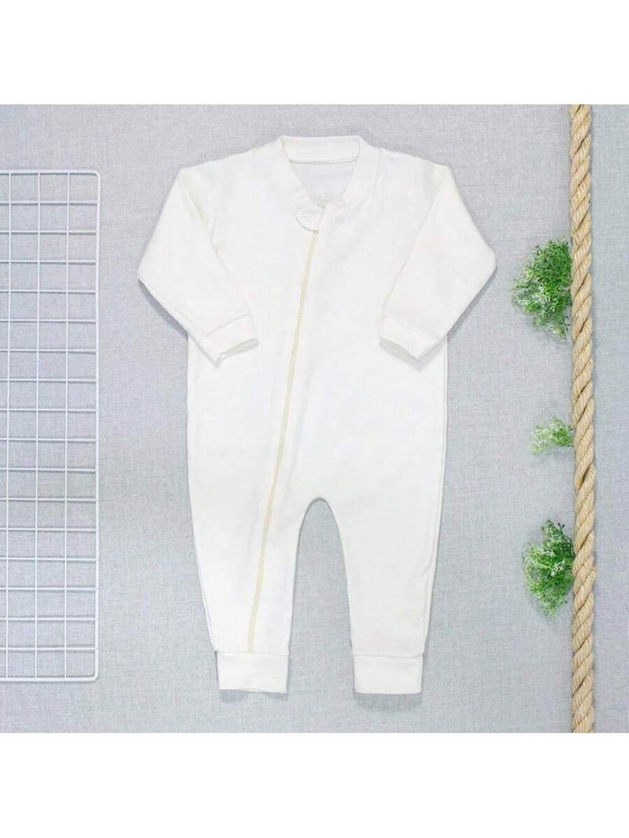 Kit 5 Macacões de Bebê com Zíper e Pé Reversível – Suedine 100% Algodão
