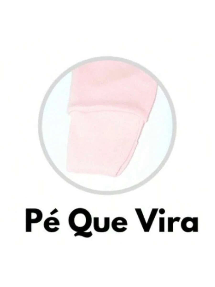 Kit 5 Macacões de Bebê com Zíper e Pé Reversível – Suedine 100% Algodão