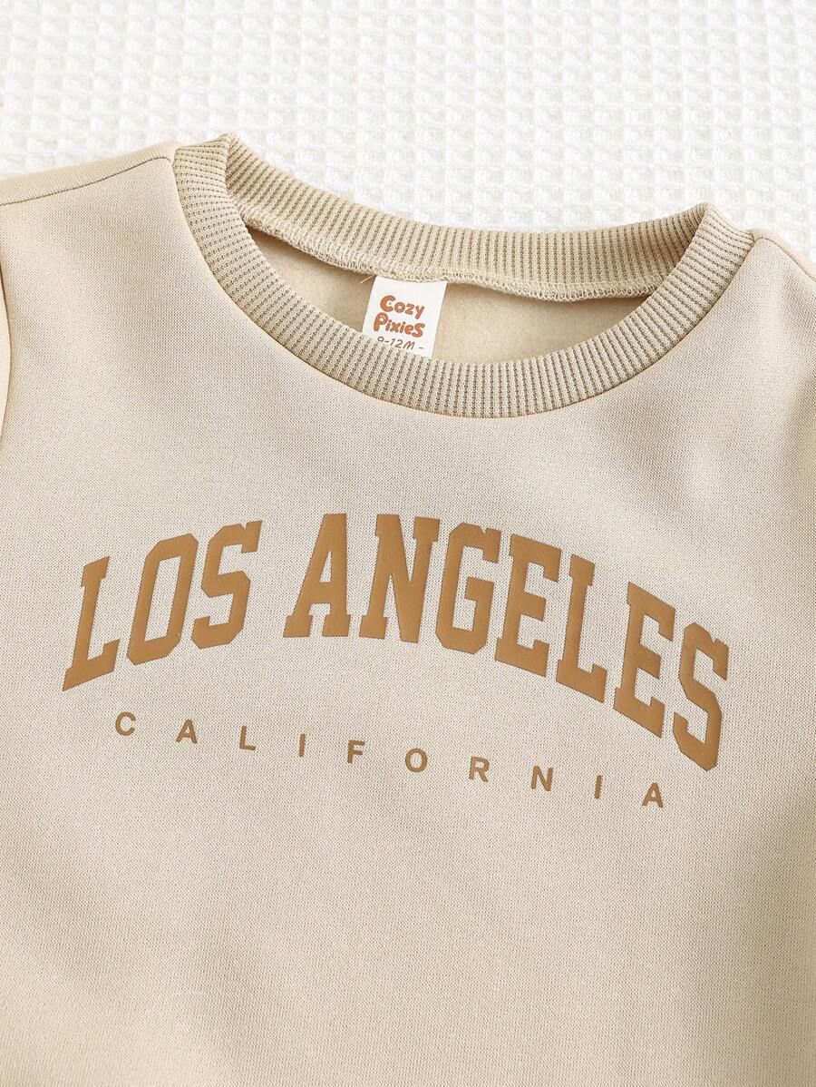Conjunto 3 Peças para Bebê Menino: Moletom com Letra, Colete e Calça com Cordão