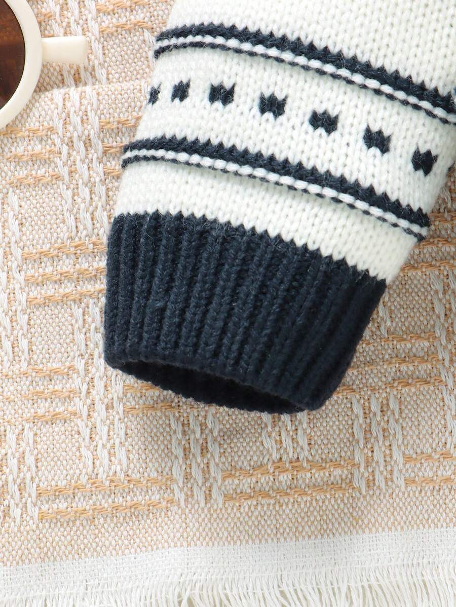 Conjunto de Tricô para Bebê – Cardigan Listrado e Macacão Jardineira Longo, Unissex