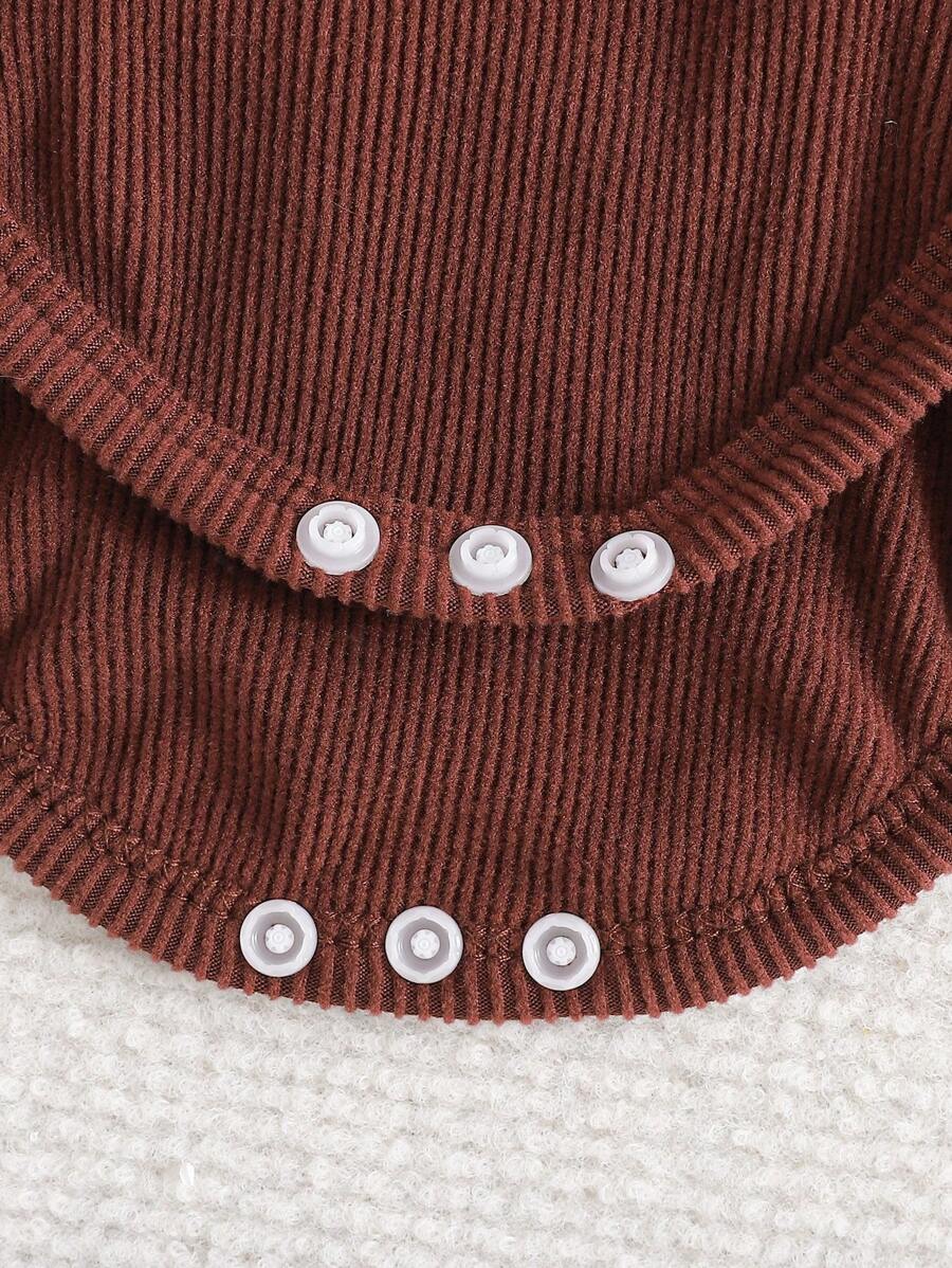 Kit 3 Macacões Canelados para Bebê Menino/Unissex – Gola Alta, Tricô de Malha, Outono/Inverno