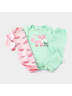 Kit 18 Peças Bebê Menina – Body Manga Curta, Longa e Mijão 100% Algodão