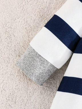 Conjunto 3 Peças para Bebê Menino – Macacão e Calça Listrados e Estampados de Estrela, Casual e Confortável