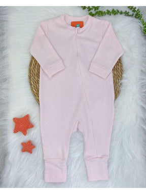 Kit 5 Macacões de Bebê com Zíper e Pé Reversível – Suedine 100% Algodão