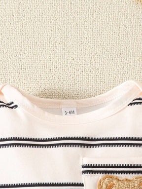 Conjunto 3 Peças para Bebê Menino – Macacão e Calça Listrados e Estampados de Estrela, Casual e Confortável